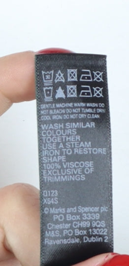 Marks and Spencer Women’s Black Floral Viscose Blouse Size 14