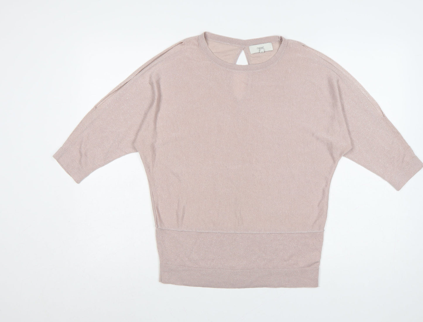 Next Women's Beige Relaxed Fit 3/4 Sleeve Jumper Size 10