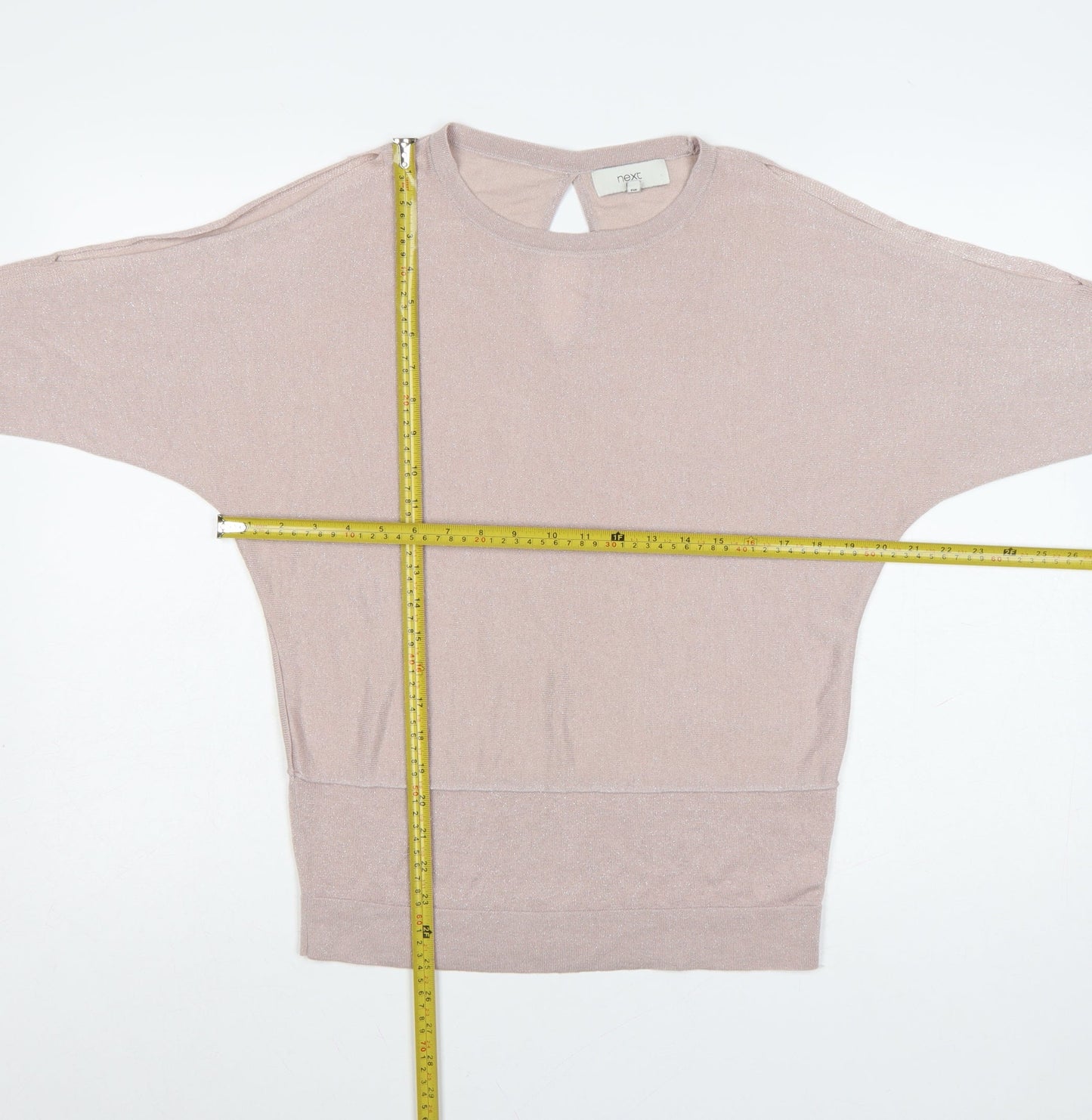 Next Women's Beige Relaxed Fit 3/4 Sleeve Jumper Size 10