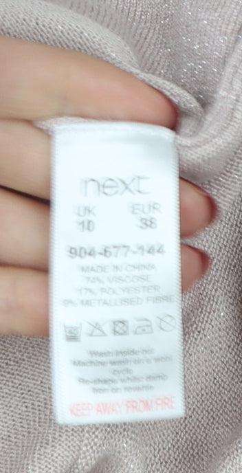 Next Women's Beige Relaxed Fit 3/4 Sleeve Jumper Size 10