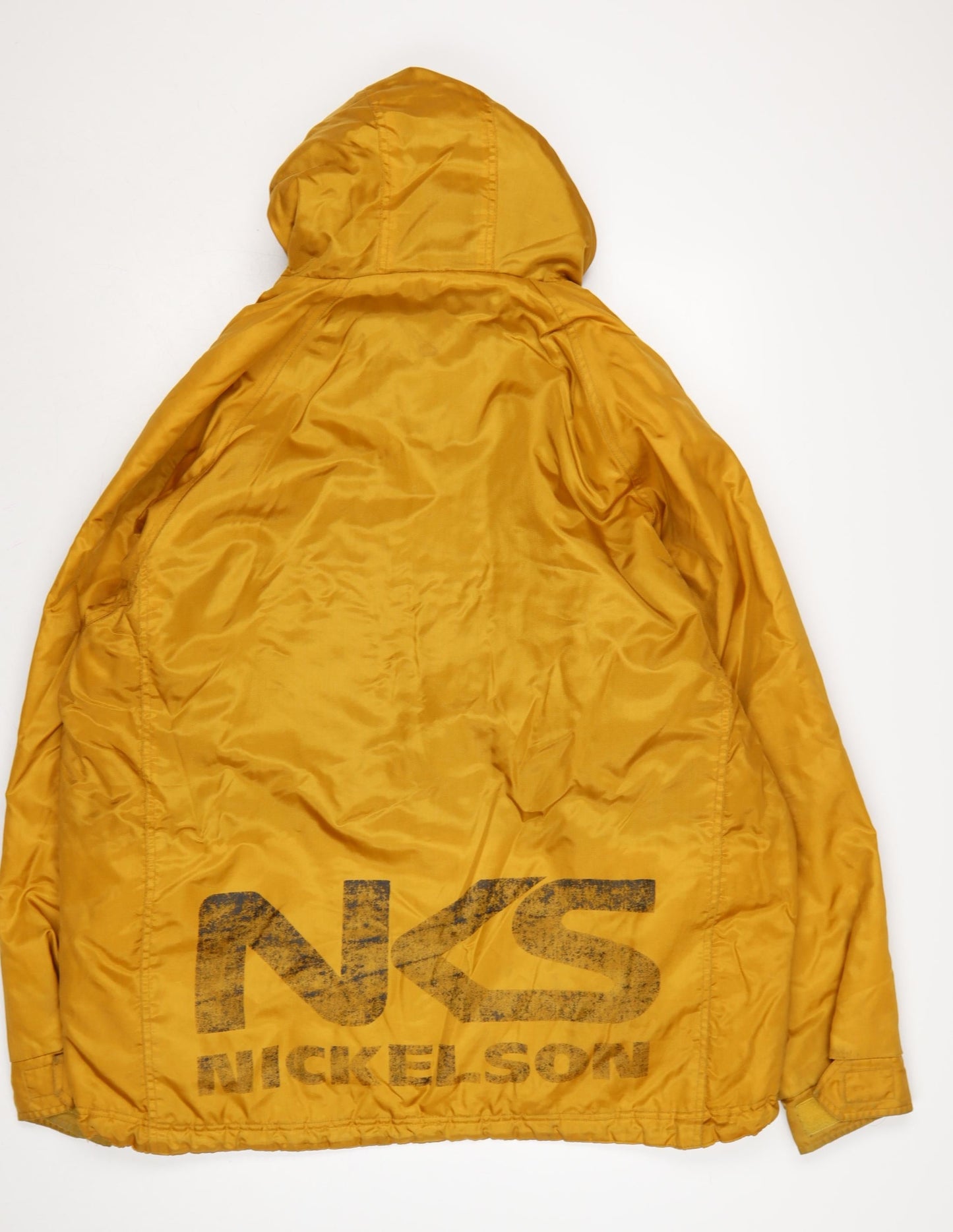 Nickelson Men's Yellow XL Hooded Puffer Jacket Windproof