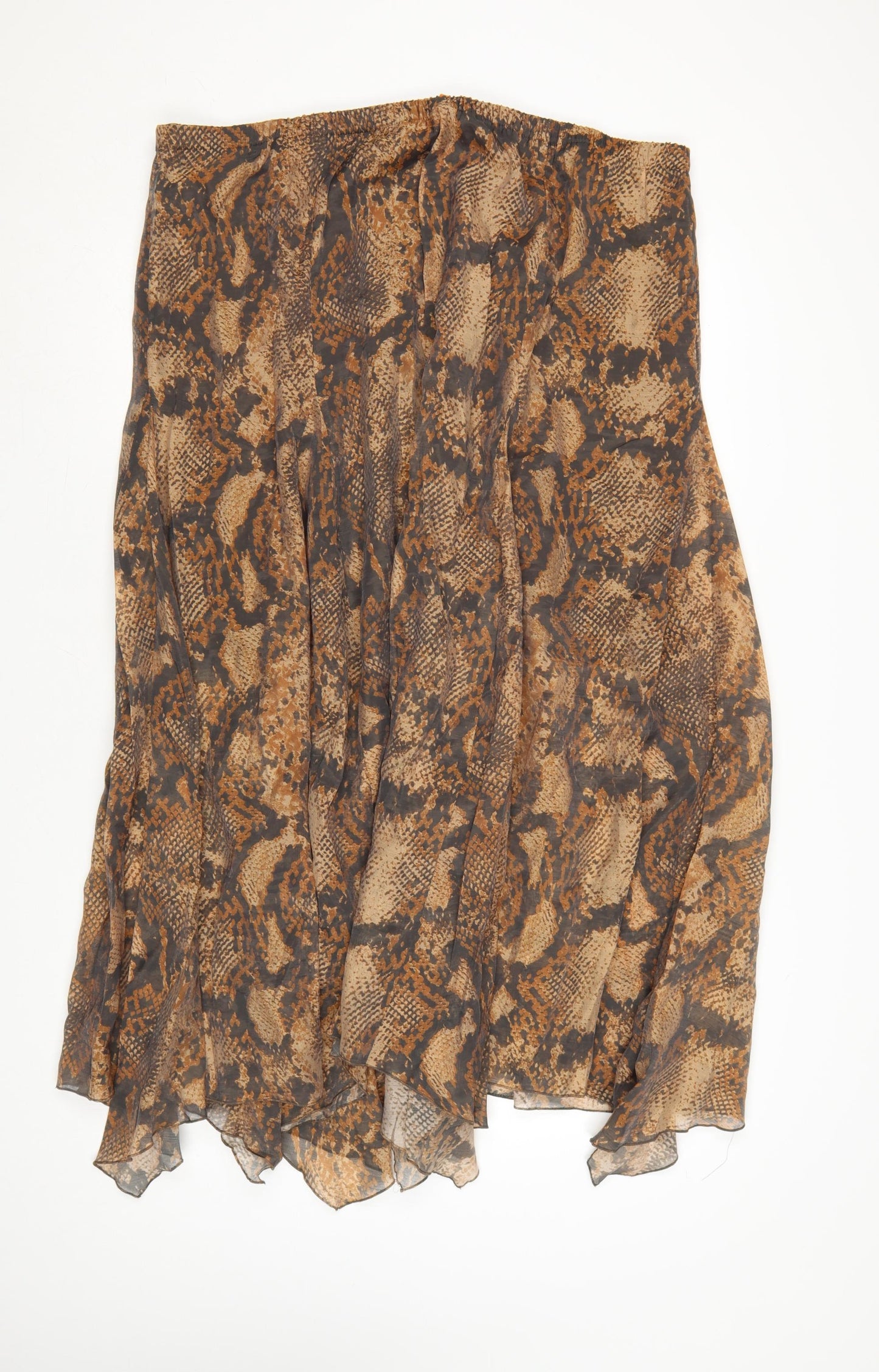F&F Women’s Brown Animal Print Midi A-Line Skirt Size 20