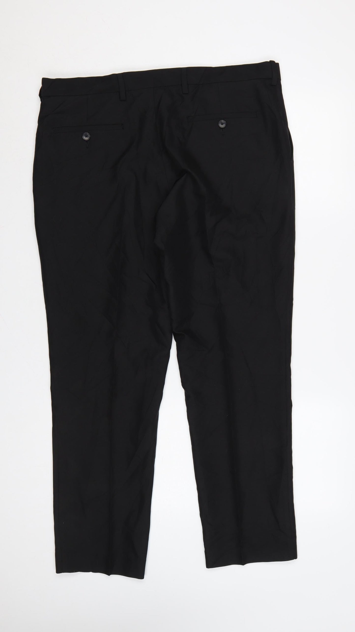 Marks and Spencer Men's Black Slim Fit 36S Trousers