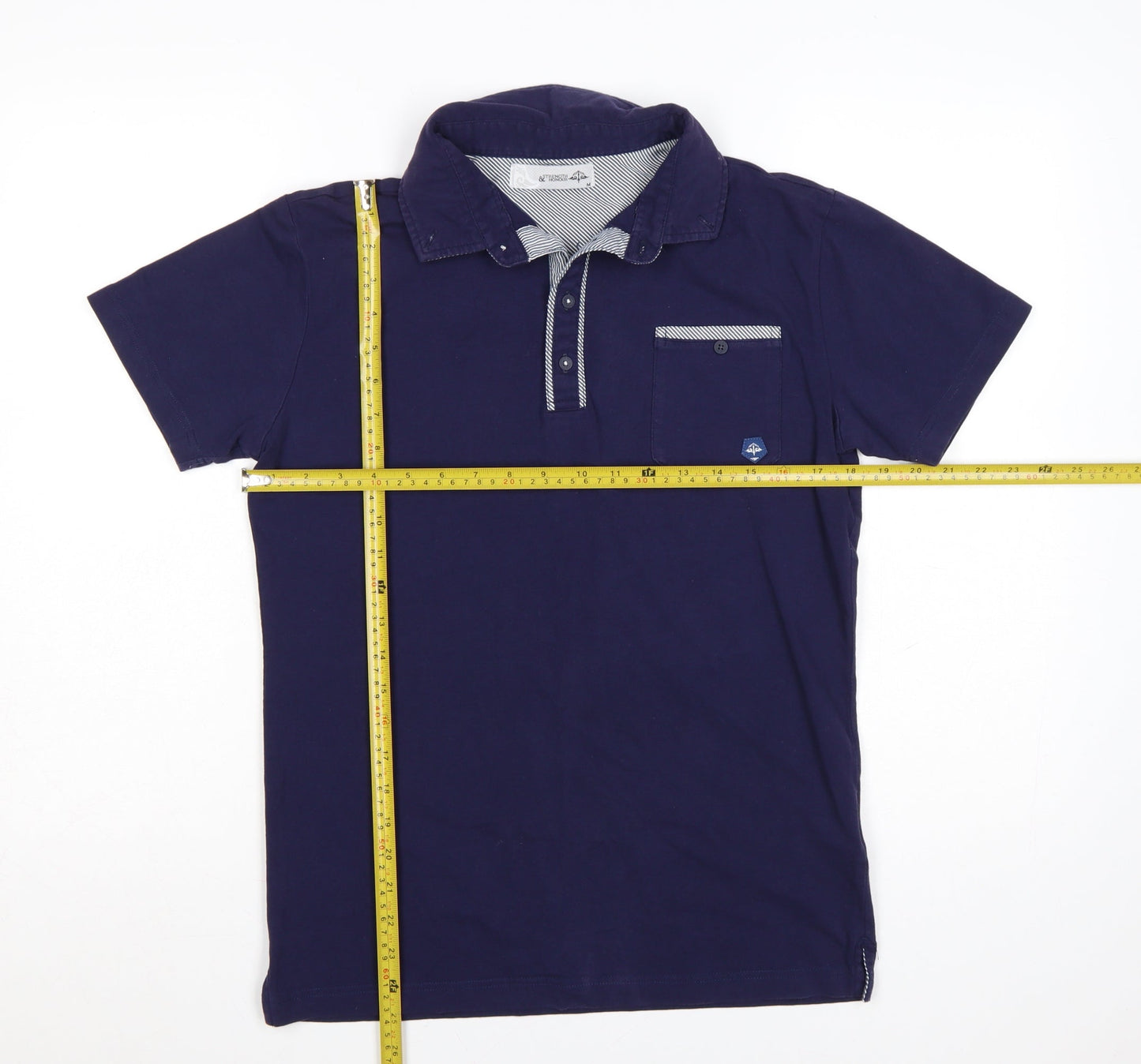 Strength & Honour Men's Blue Cotton Polo Shirt Size M