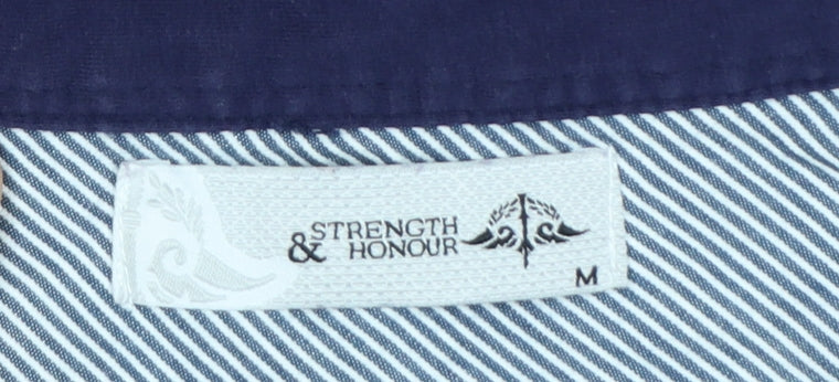 Strength & Honour Men's Blue Cotton Polo Shirt Size M