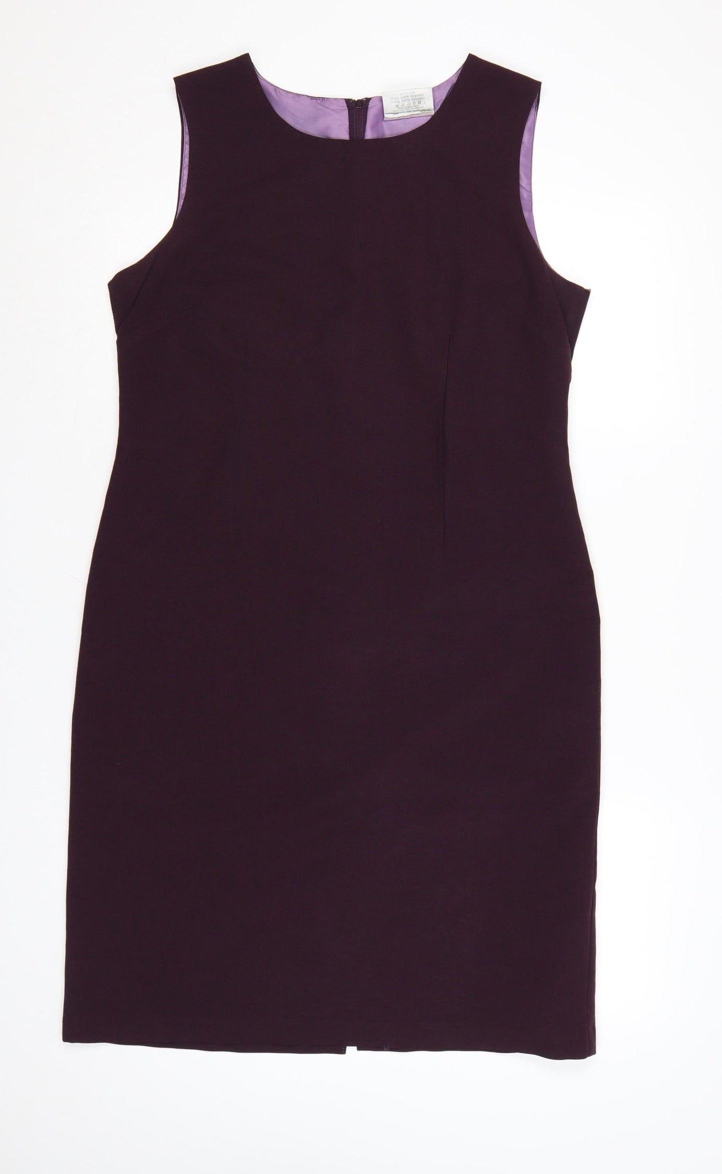 Sara Woman Purple Sheath Dress Women Size 14 Sleeveless Lined Workwear