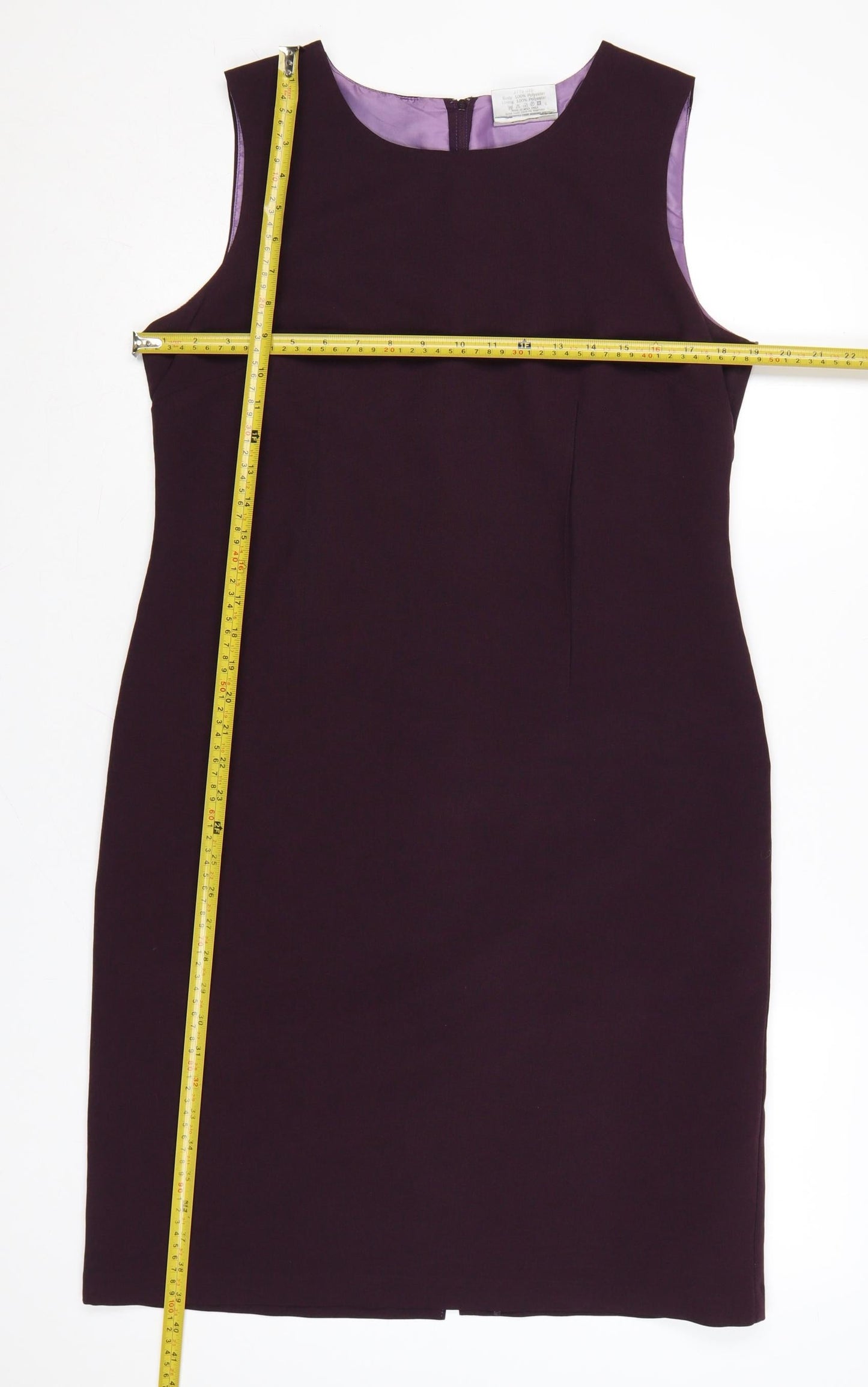 Sara Woman Purple Sheath Dress Women Size 14 Sleeveless Lined Workwear