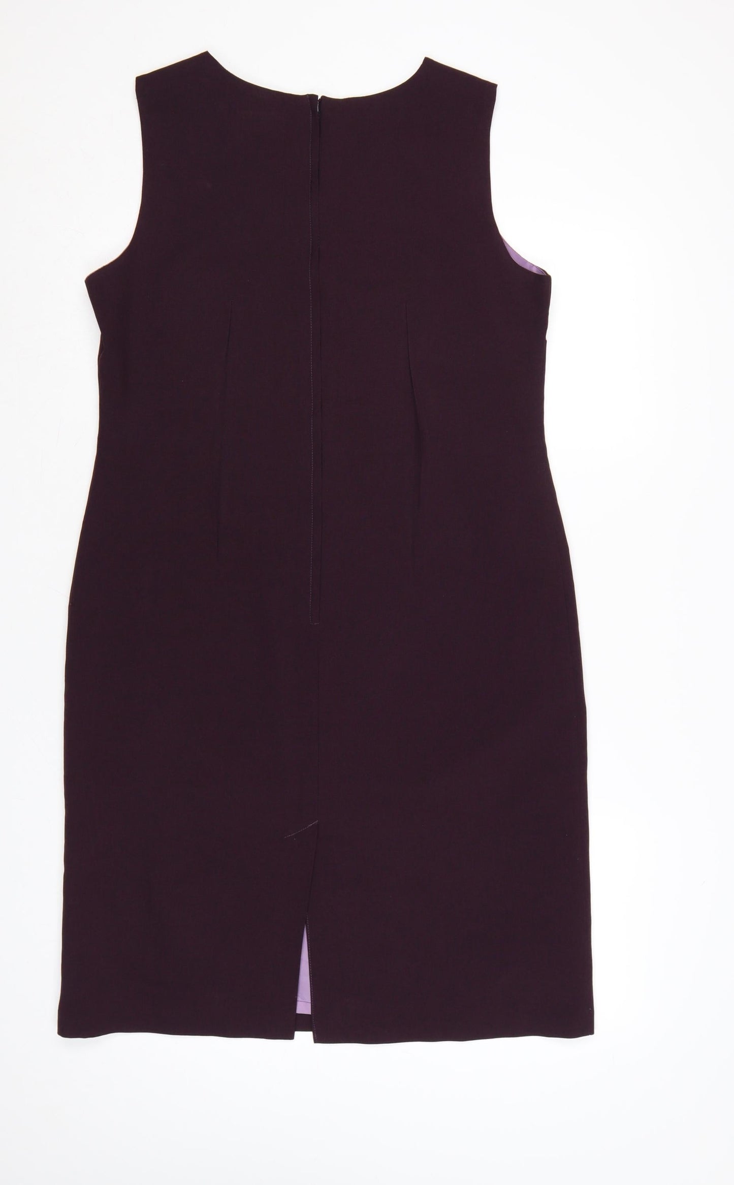 Sara Woman Purple Sheath Dress Women Size 14 Sleeveless Lined Workwear
