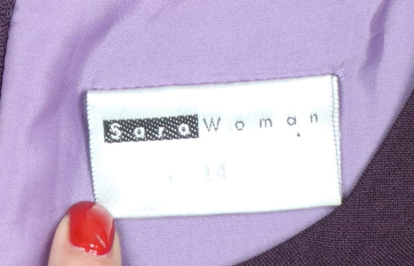 Sara Woman Purple Sheath Dress Women Size 14 Sleeveless Lined Workwear