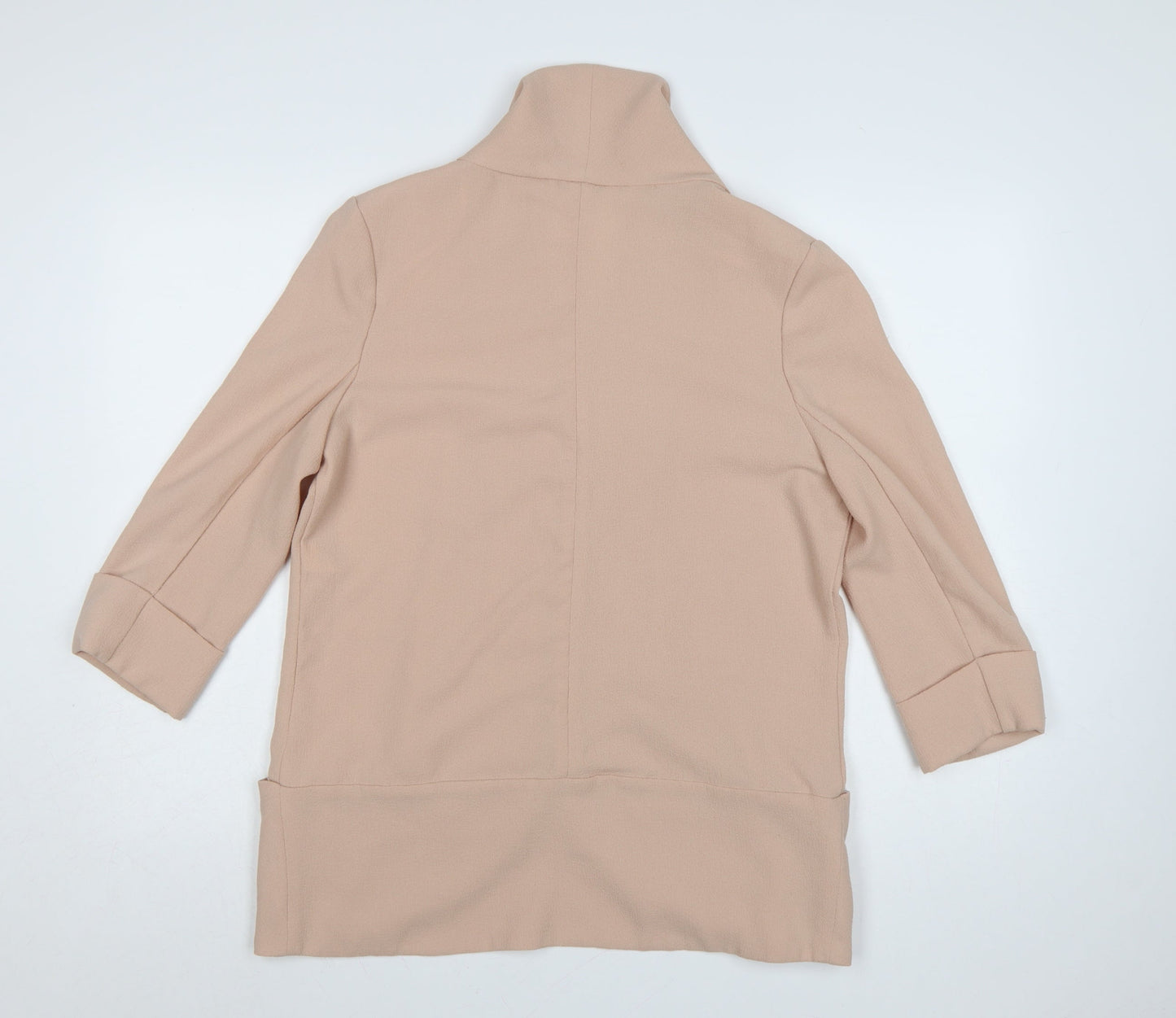 New Look Women Beige Shawl Collar Open Front Blazer Size 14