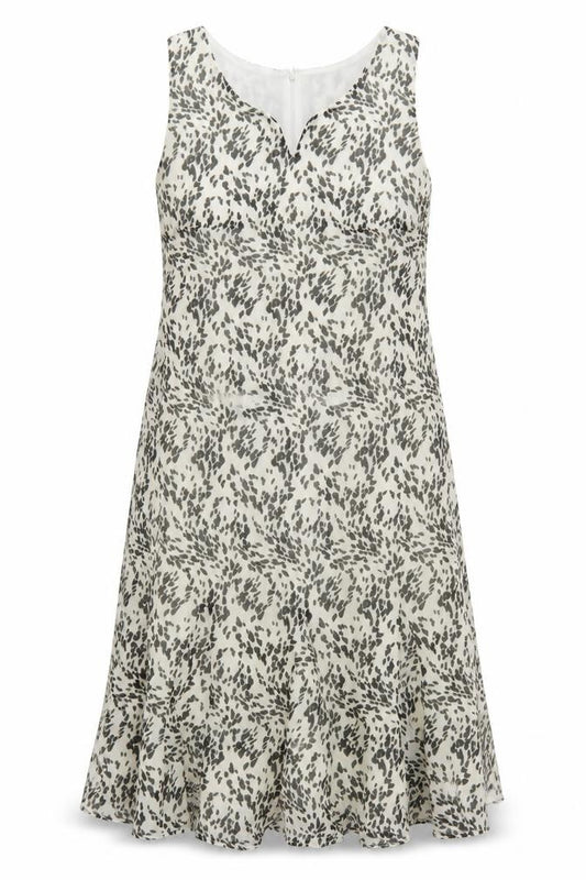 Bonmarché Women’s Grey Animal Print Sleeveless A-Line Dress Size 14