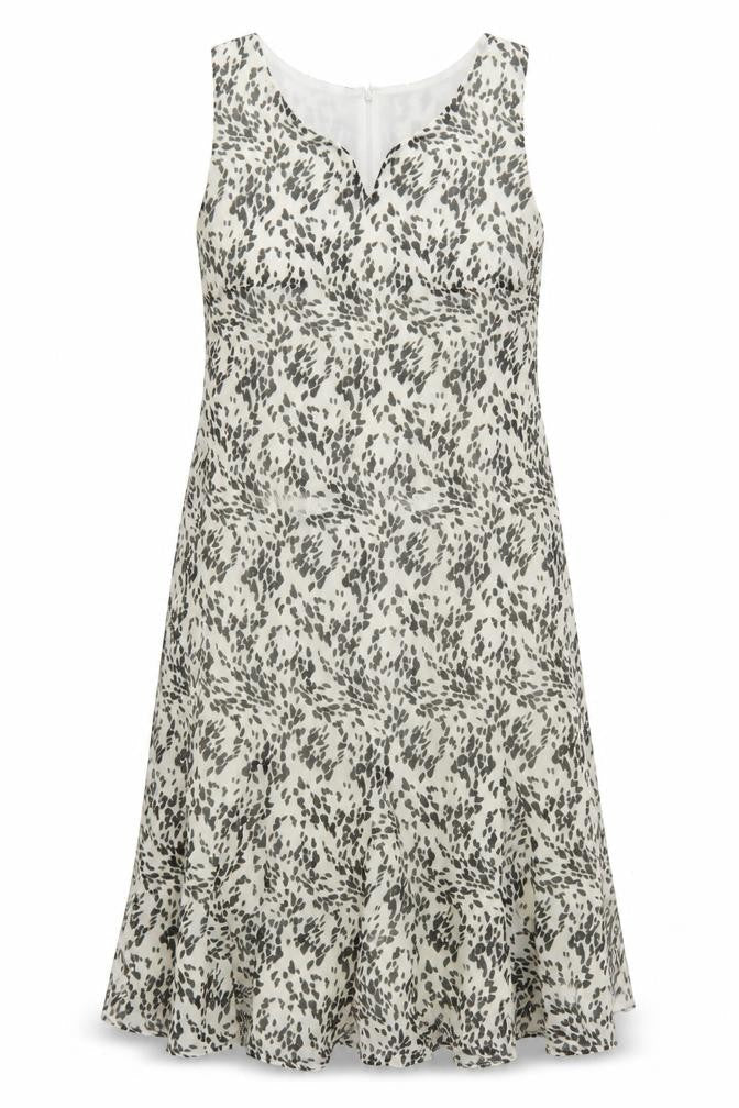 Bonmarché Women’s Grey Animal Print Sleeveless A-Line Dress Size 14