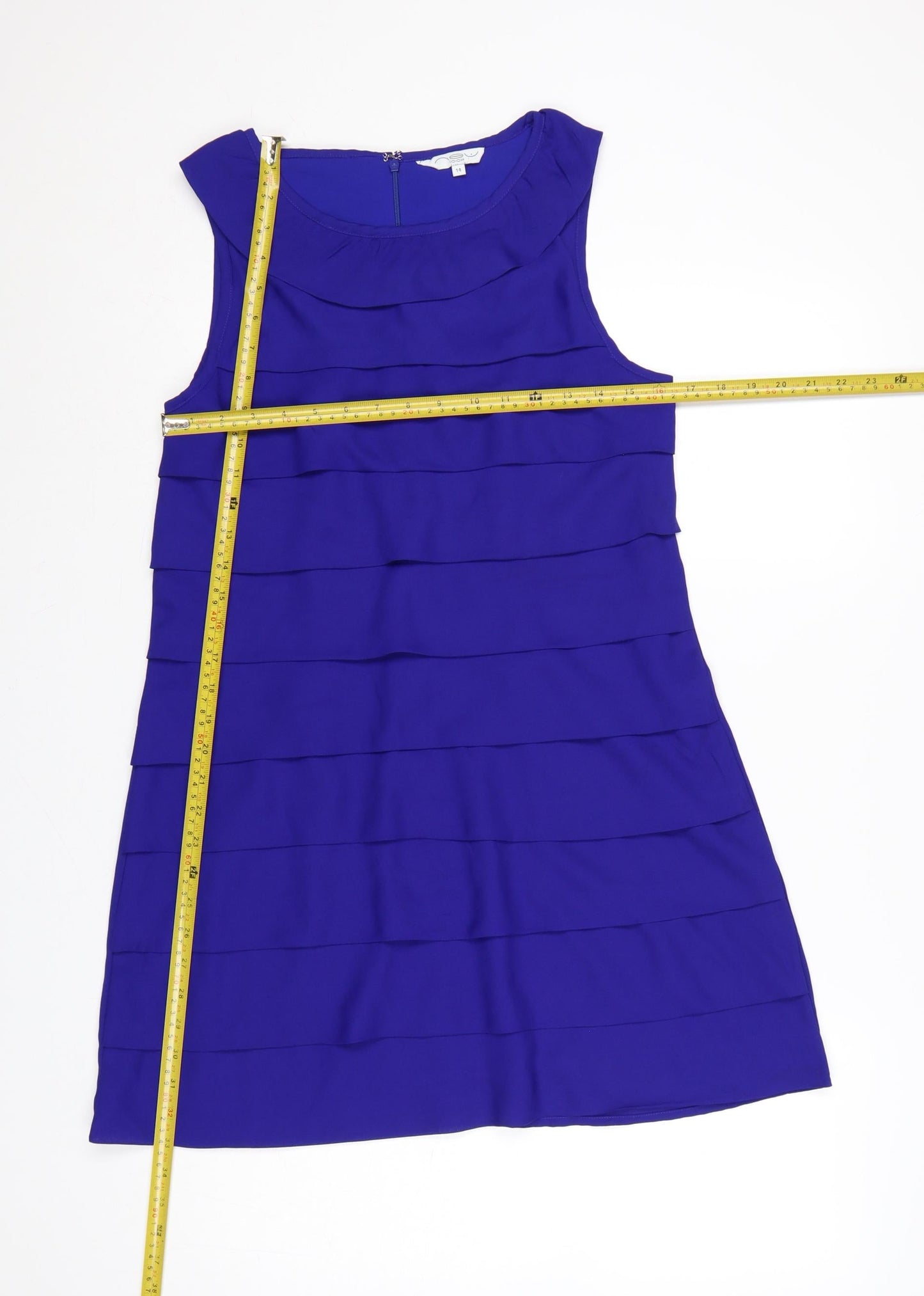 New Look Women Blue Size 14 Sleeveless Shift Dress