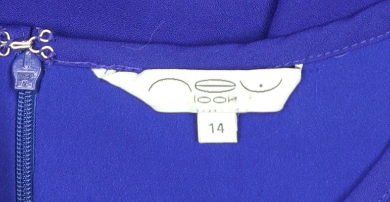 New Look Women Blue Size 14 Sleeveless Shift Dress