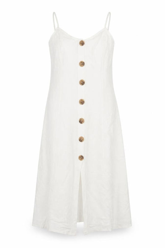 ASOS Women White Size 10 Midi Slip Dress Button Front Summer