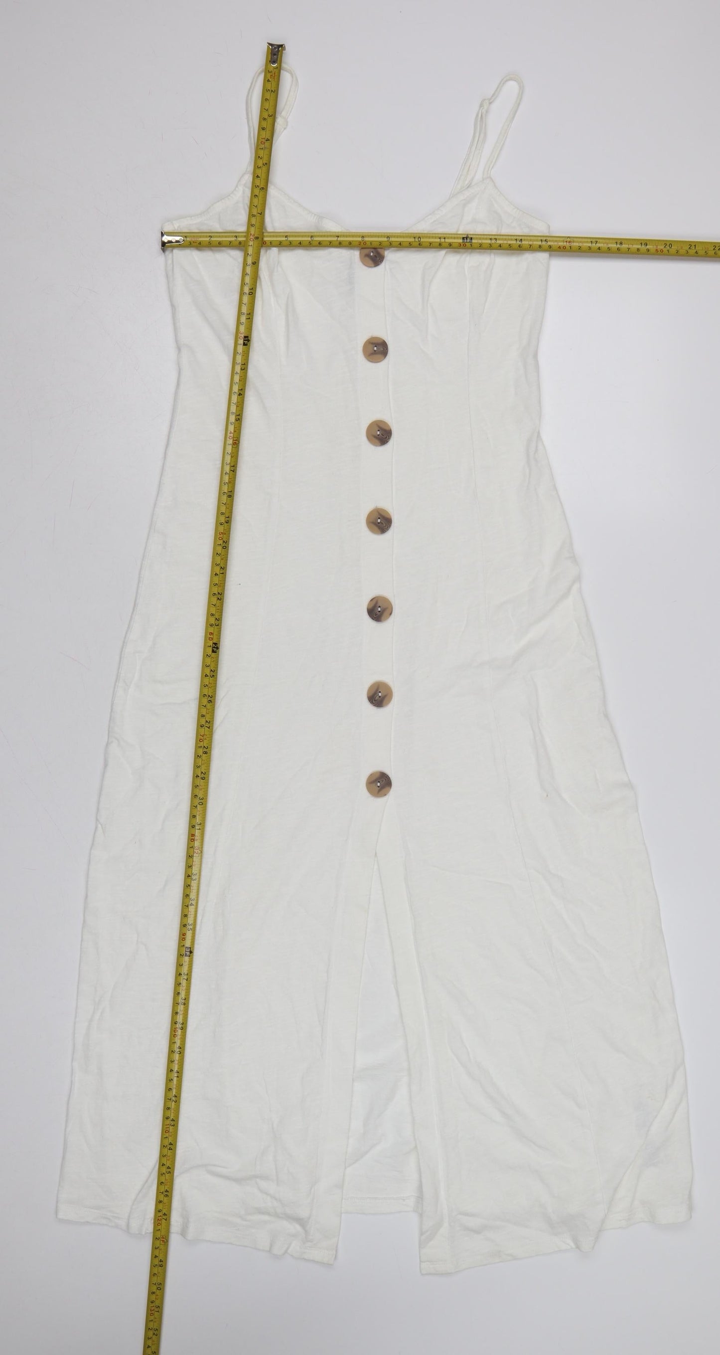 ASOS Women White Size 10 Midi Slip Dress Button Front Summer