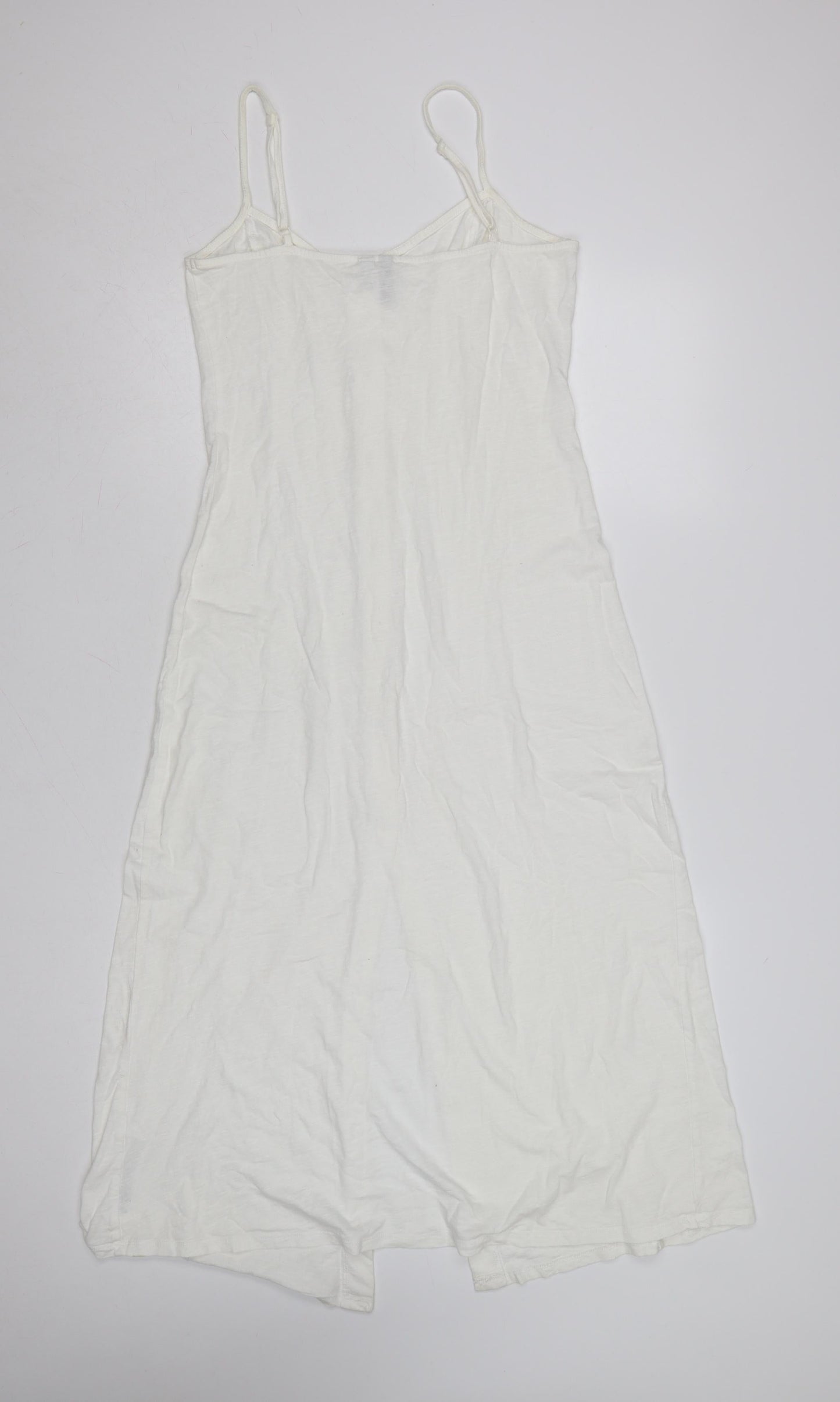 ASOS Women White Size 10 Midi Slip Dress Button Front Summer