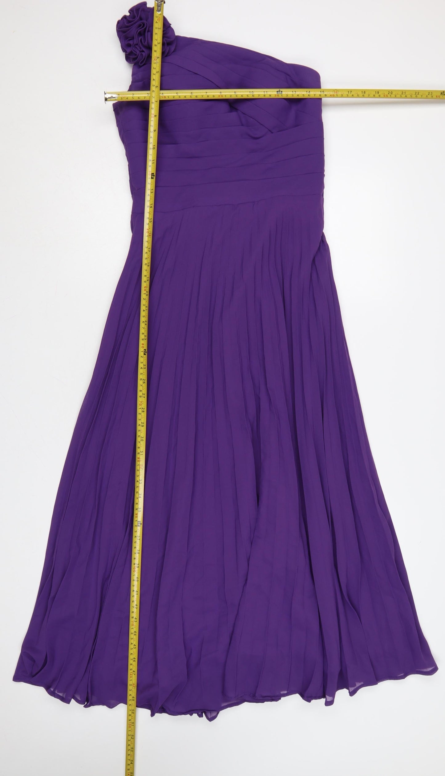 Grace Karin Women's Purple Long One Shoulder Chiffon Dress Size 12