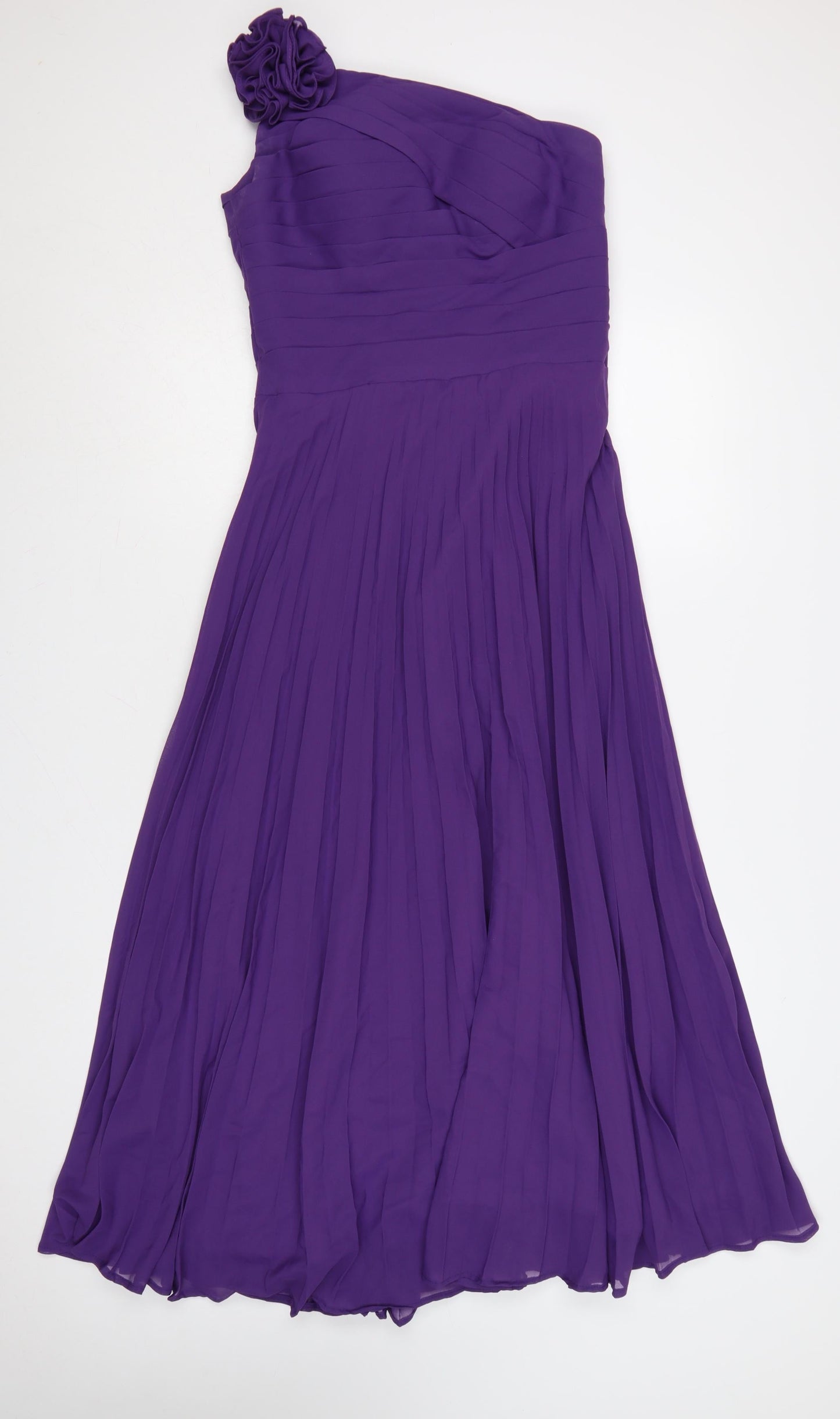 Grace Karin Women's Purple Long One Shoulder Chiffon Dress Size 12