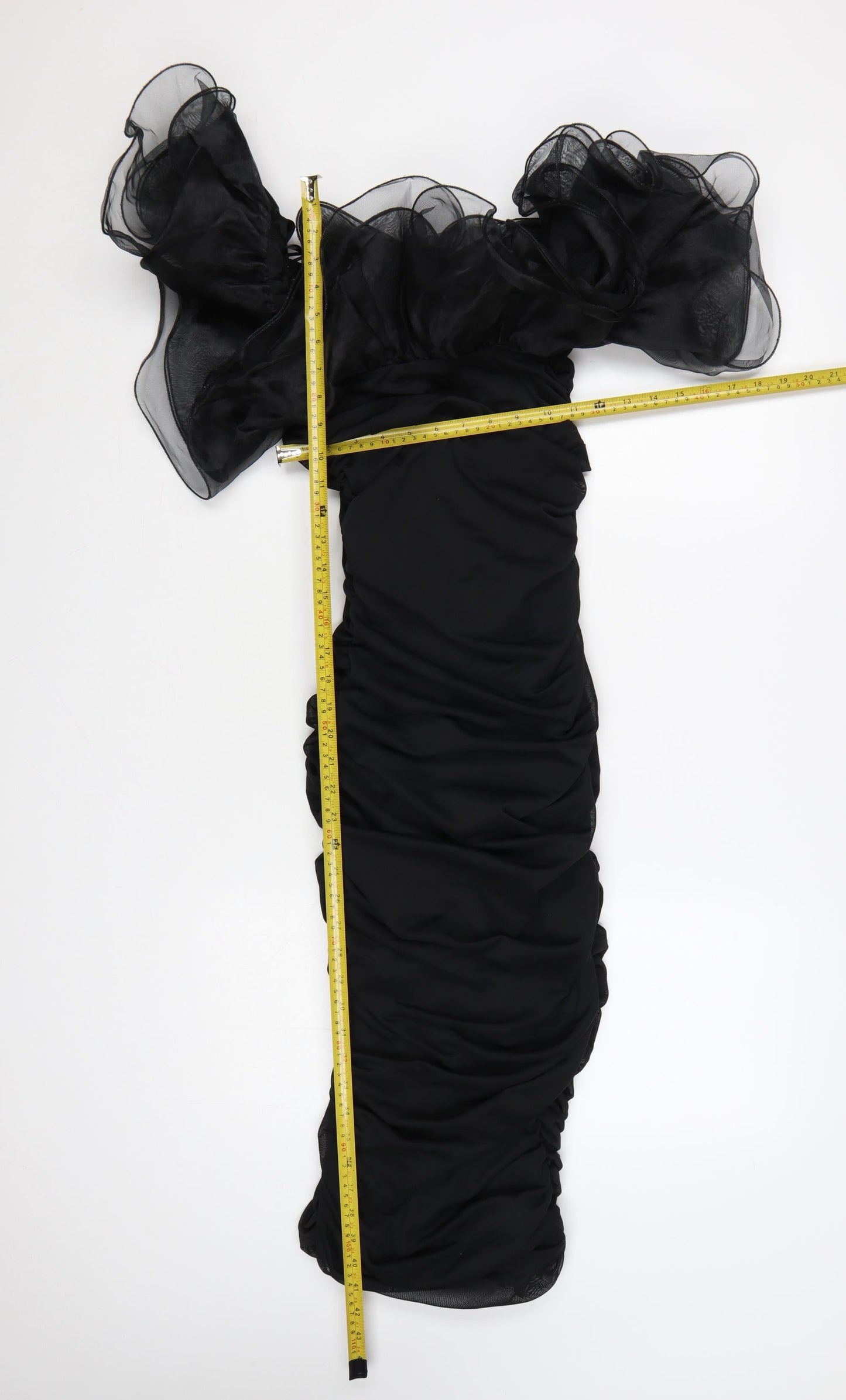ASOS Women Black Size 6 Off-Shoulder Ruffle Bodycon Dress