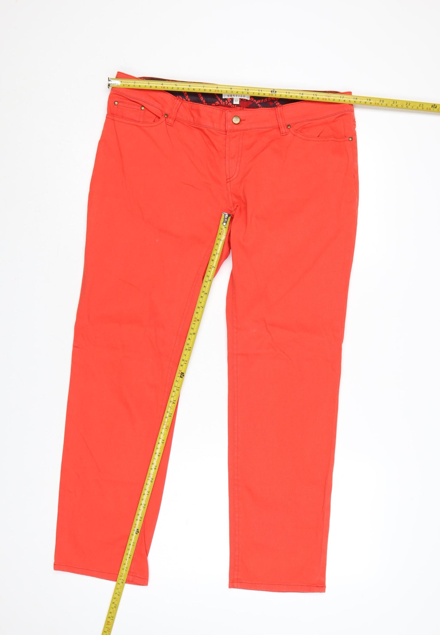 Armand Ventilo Women Red Straight Jeans Size 16 Cotton