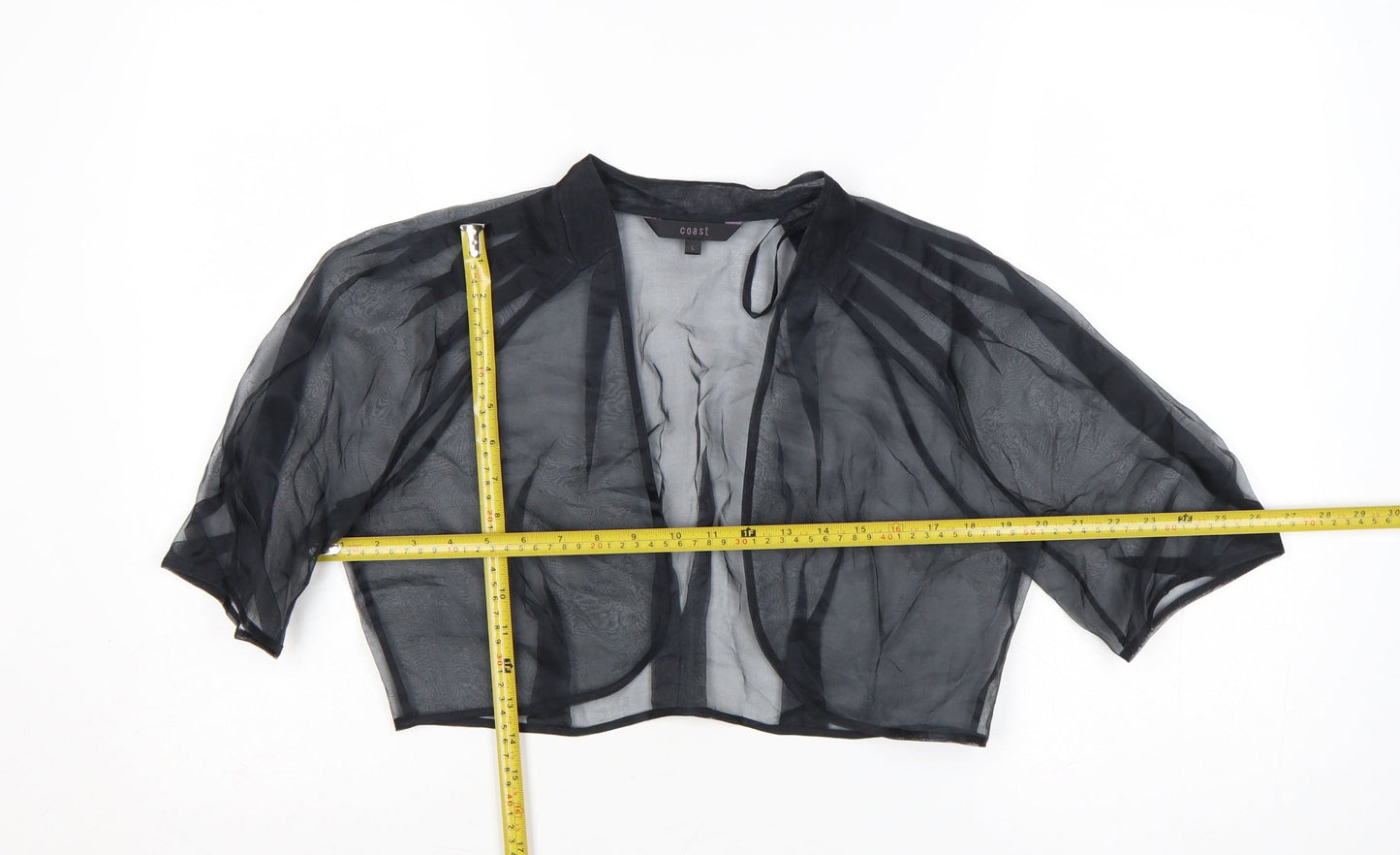 Coast Women's Black Sheer Kimono Blouse Size L