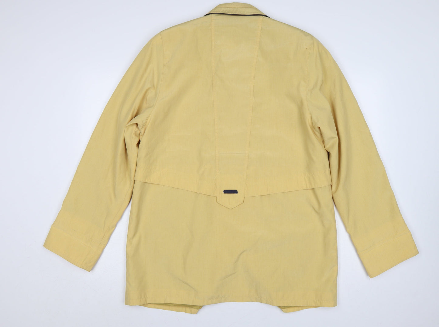 Golfino Women’s Yellow Cotton Rain Coat Size 8 Collared Mid-Length