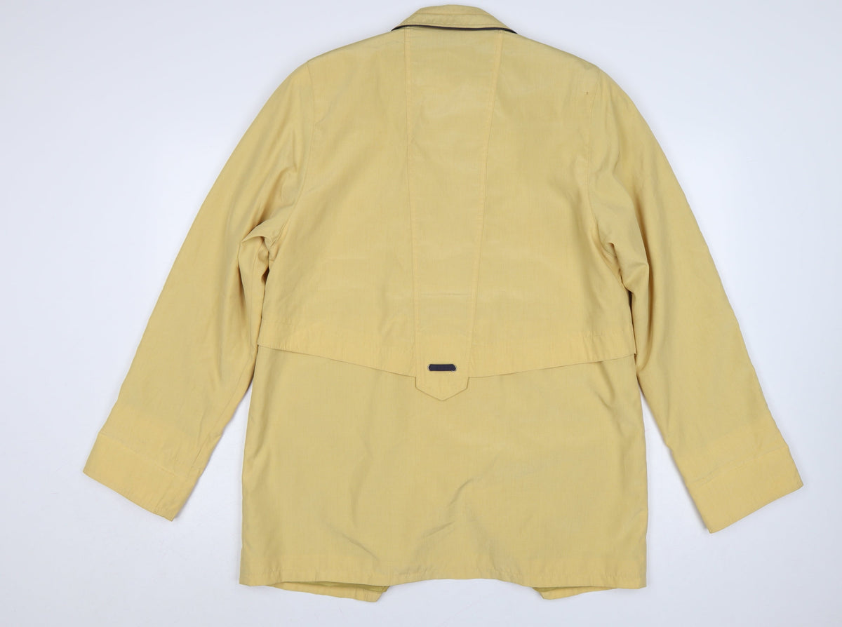 Golfino Women’s Yellow Cotton Rain Coat Size 8 Collared Mid-Length