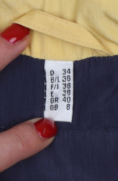 Golfino Women’s Yellow Cotton Rain Coat Size 8 Collared Mid-Length