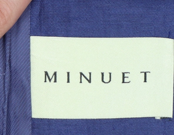 Minuet Women’s Blue Linen Blend 3/4 Sleeve Single-Breasted Blazer UK 10