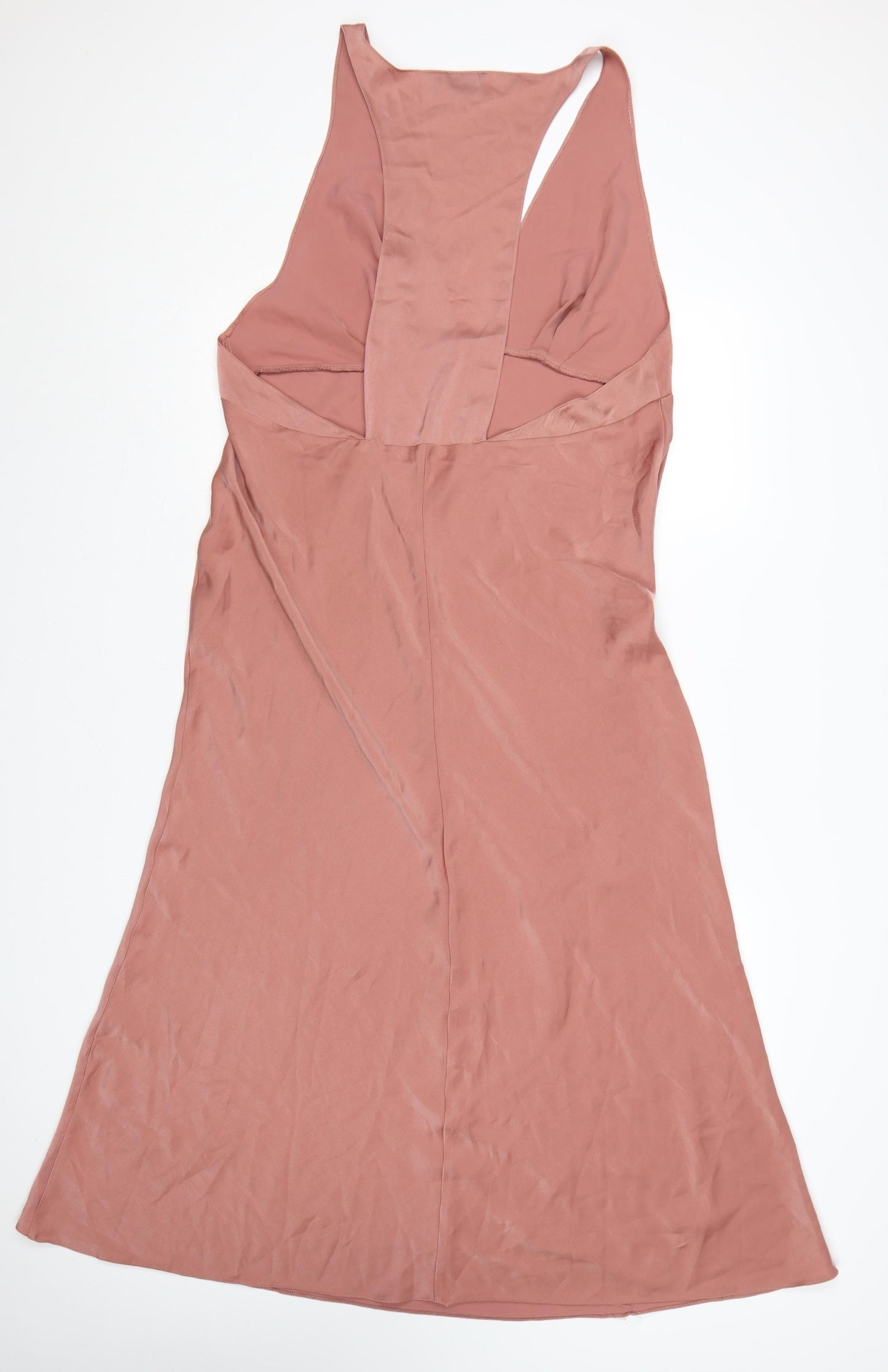 ASOS DESIGN Women’s Pink Size 18 Slip Dress Sleeveless V-Neck Midi