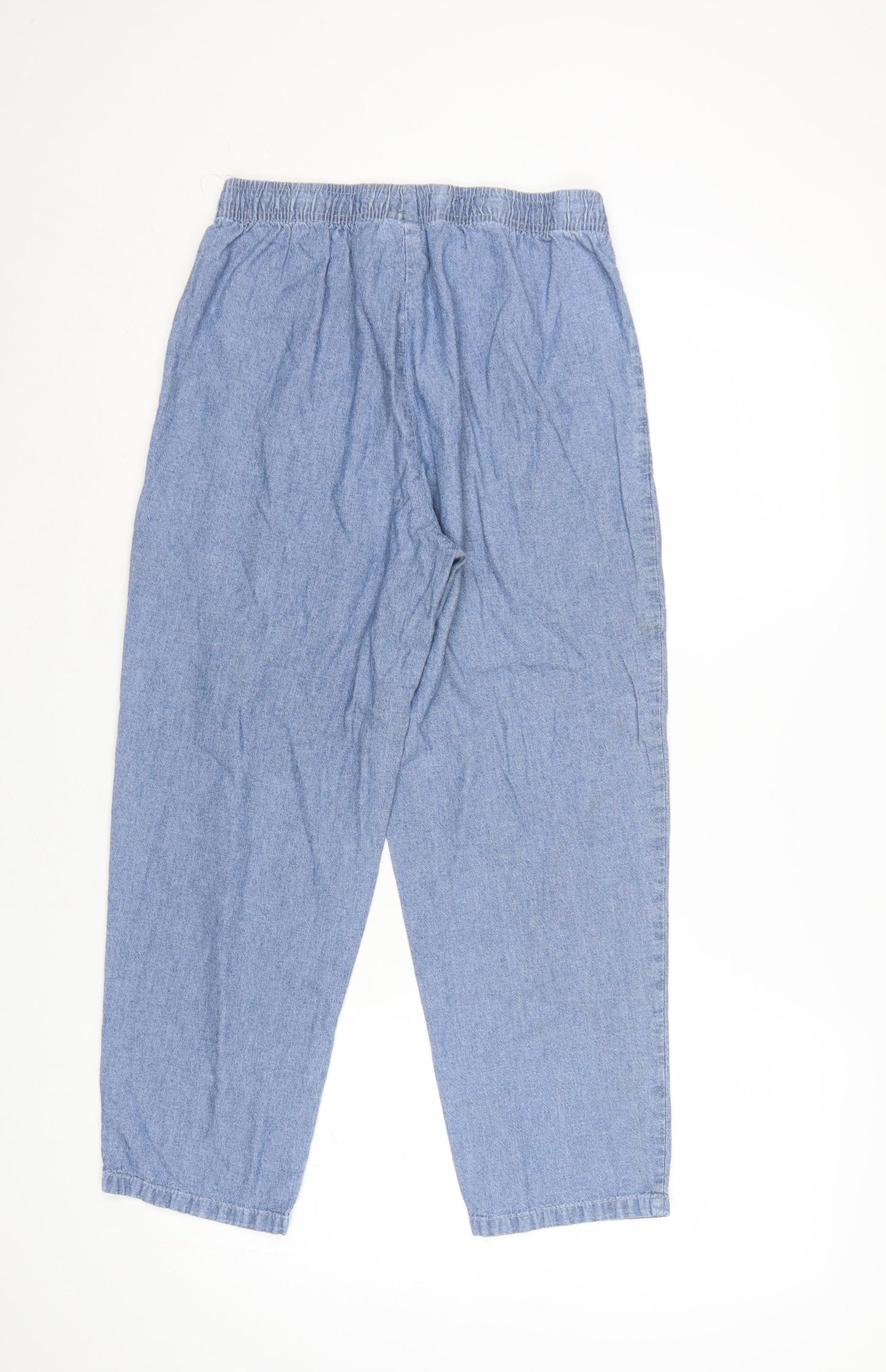Damart Womens Blue High Rise Relaxed Tapered Jeans Size 12