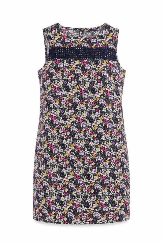 Next Petite Women’s Multicoloured Floral Linen Blend Shift Dress Size 8P