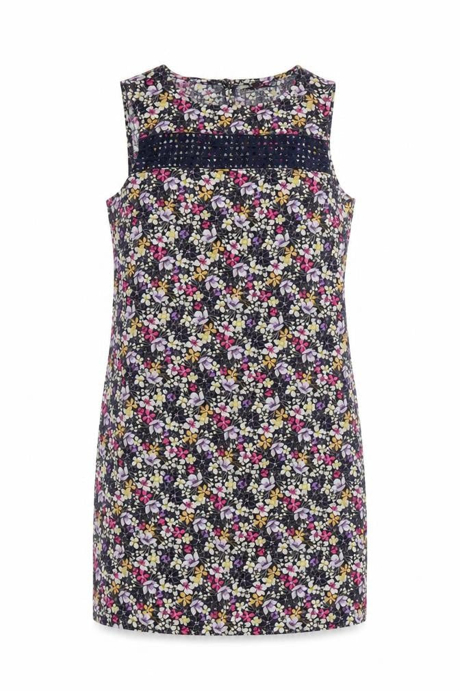 Next Petite Women’s Multicoloured Floral Linen Blend Shift Dress Size 8P