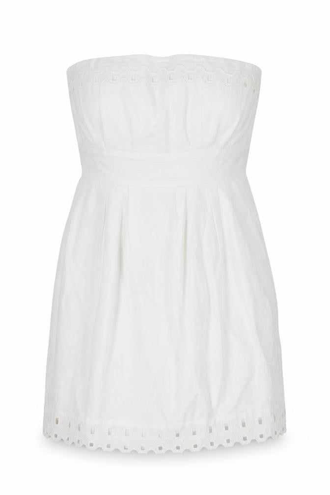 Savida Women's White Strapless Cotton Dress Size 14