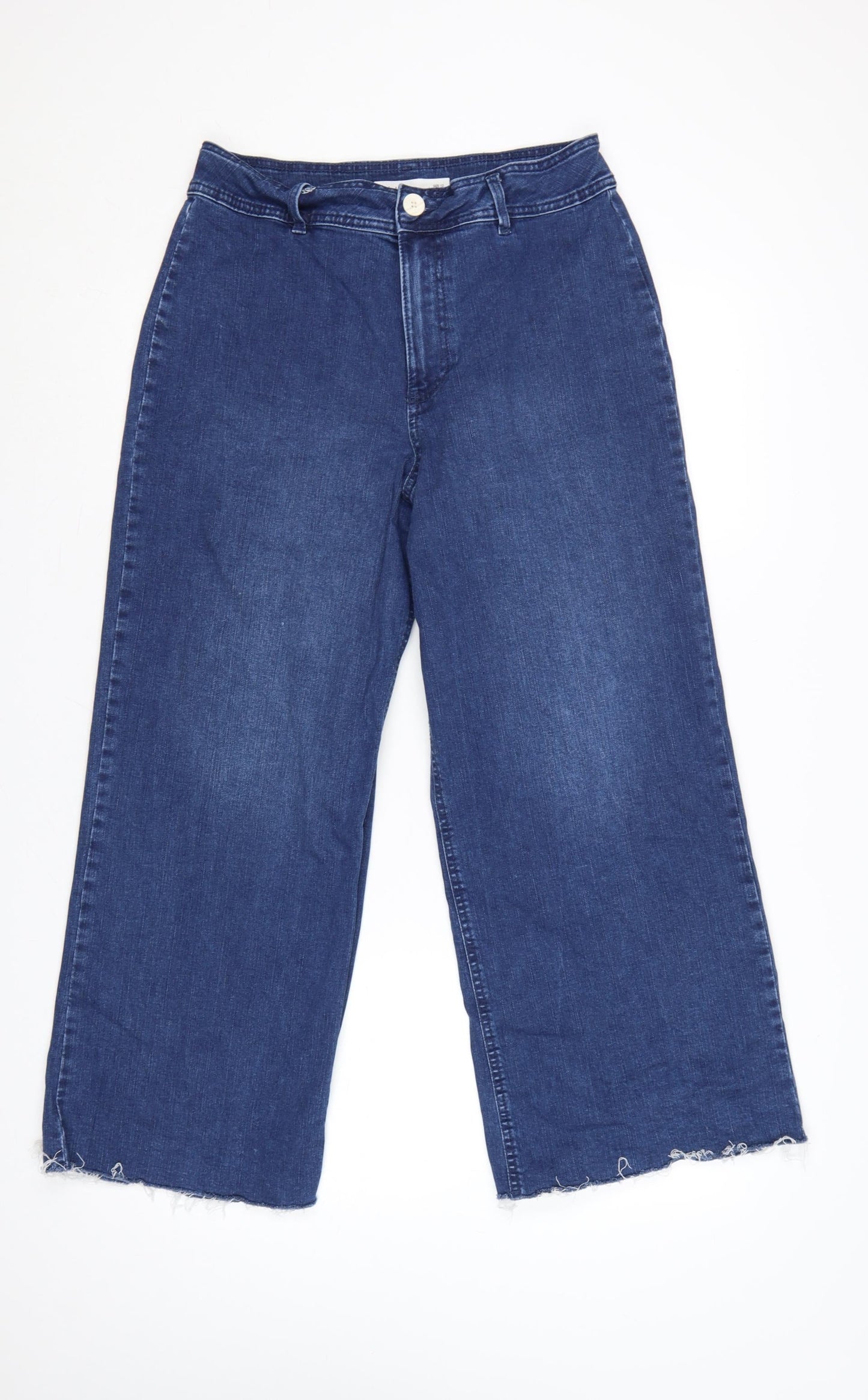 Dunnes Stores Women Blue Wide-Leg Jeans Size 12 Cotton Blend
