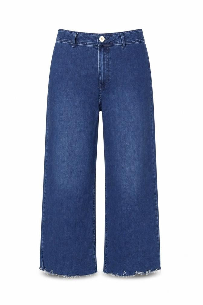Dunnes Stores Women Blue Wide-Leg Jeans Size 12 Cotton Blend