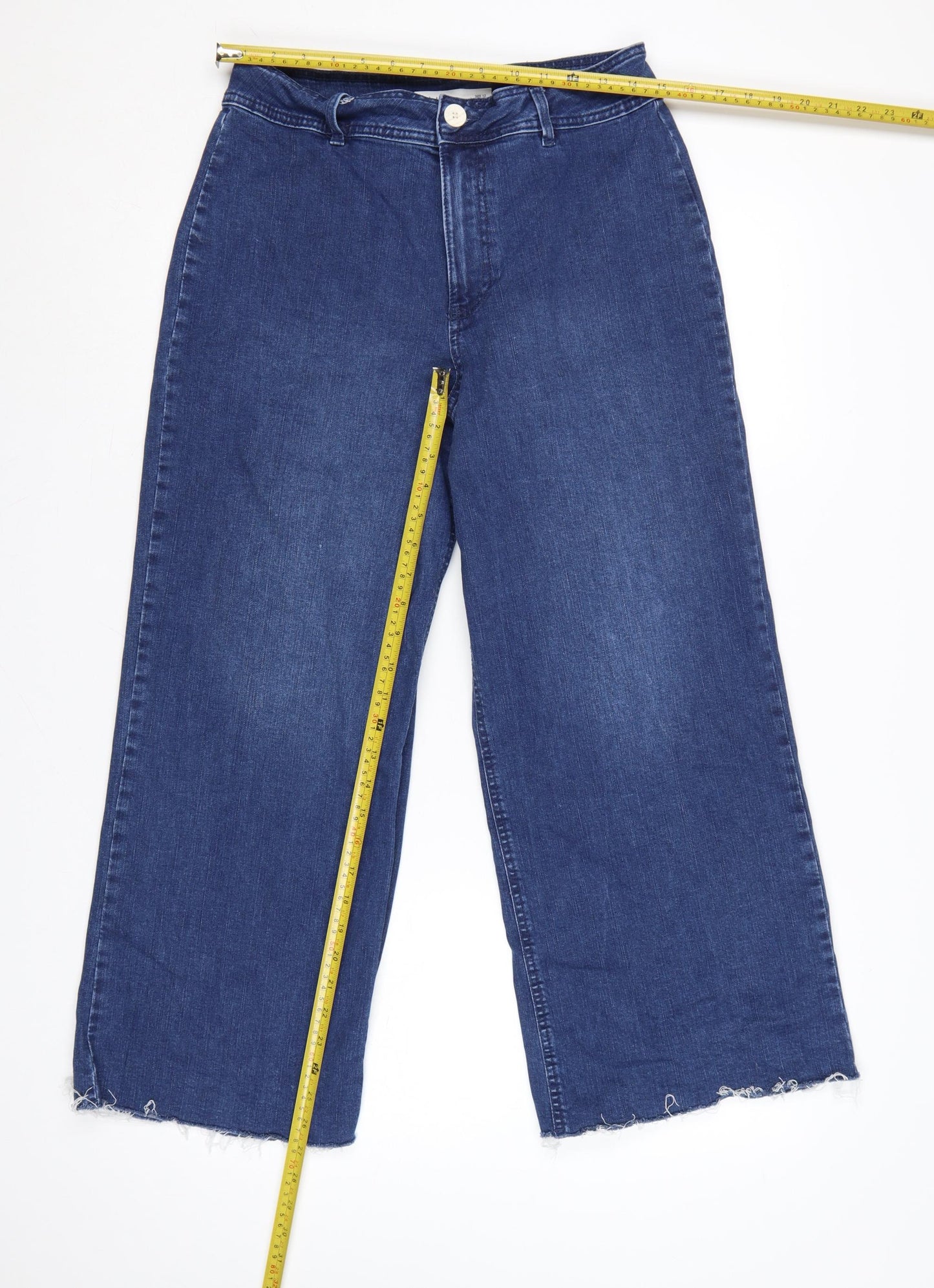 Dunnes Stores Women Blue Wide-Leg Jeans Size 12 Cotton Blend