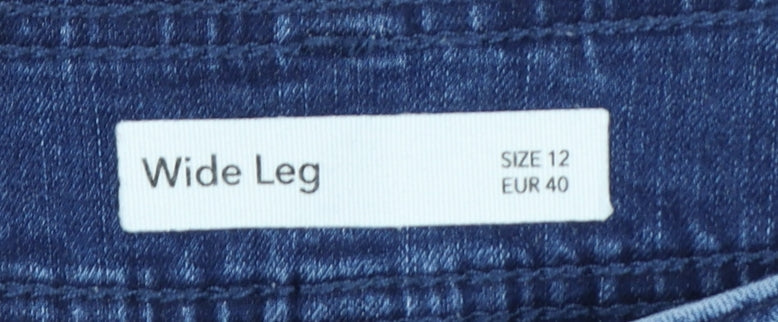 Dunnes Stores Women Blue Wide-Leg Jeans Size 12 Cotton Blend
