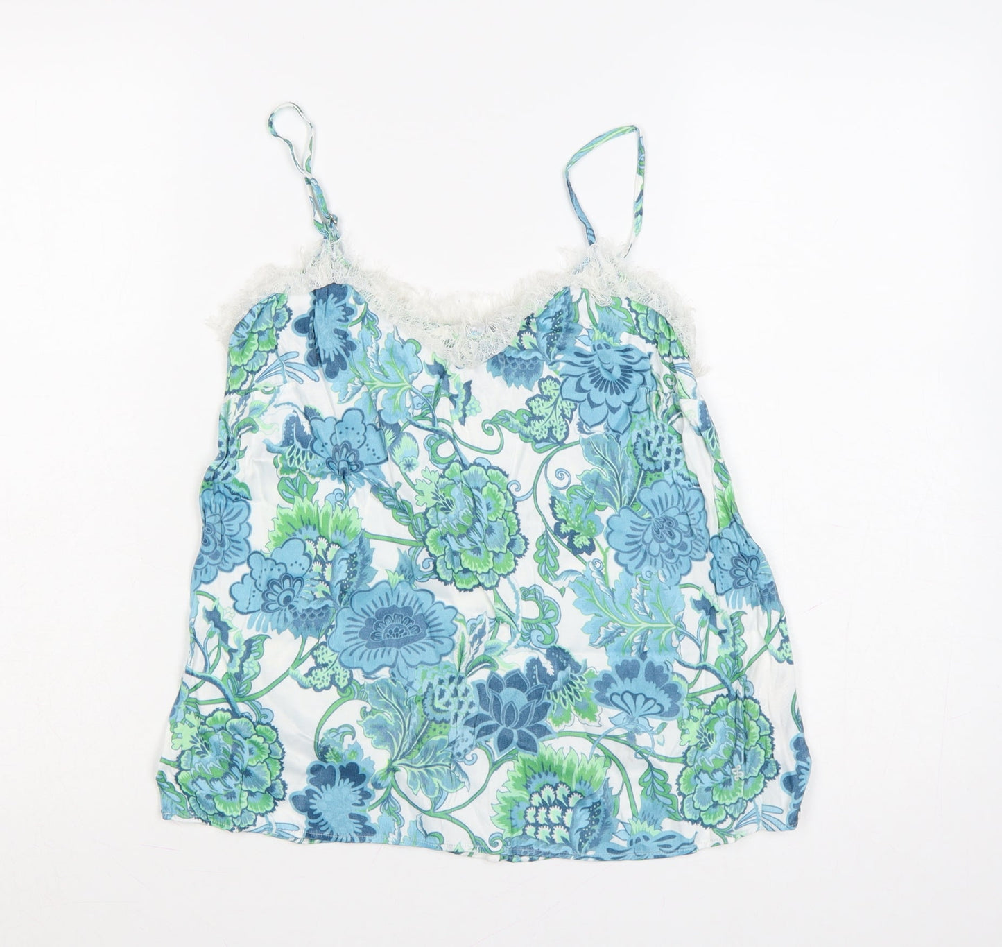 Salsa Jeans Women's Blue Floral Lace Camisole Top Size S