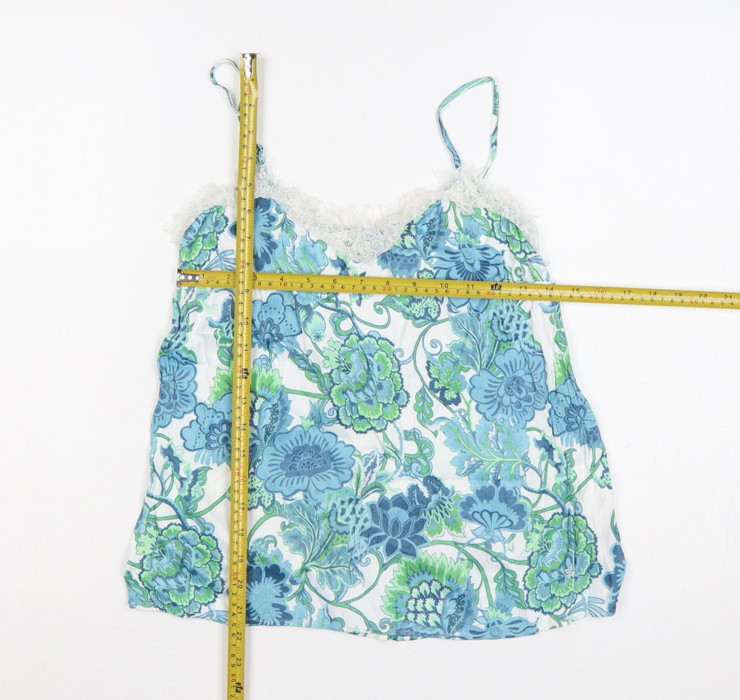 Salsa Jeans Women's Blue Floral Lace Camisole Top Size S