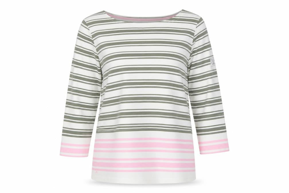 Joules Women’s Multicoloured Stripe Cotton Long Sleeve T-Shirt UK10