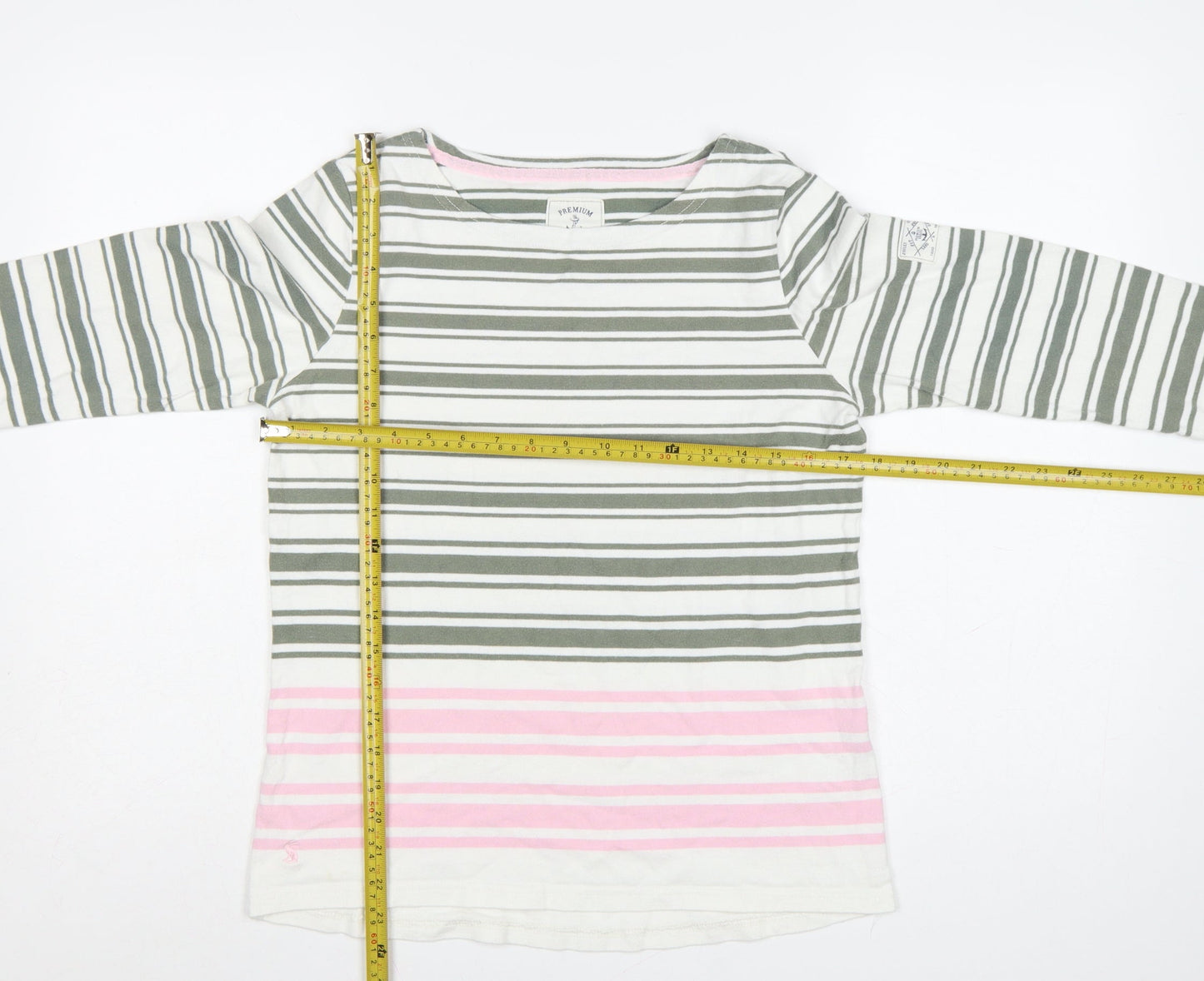Joules Women’s Multicoloured Stripe Cotton Long Sleeve T-Shirt UK10