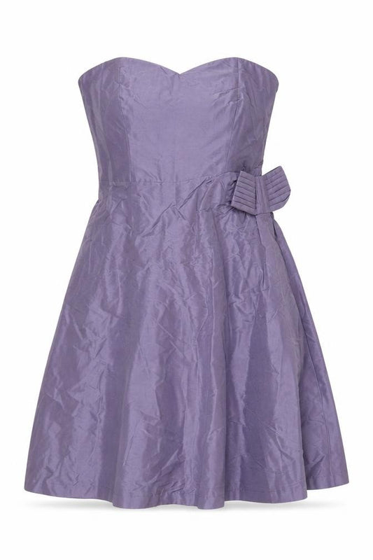 Coast Women Purple Size 16 Strapless A-Line Silk Satin Dress