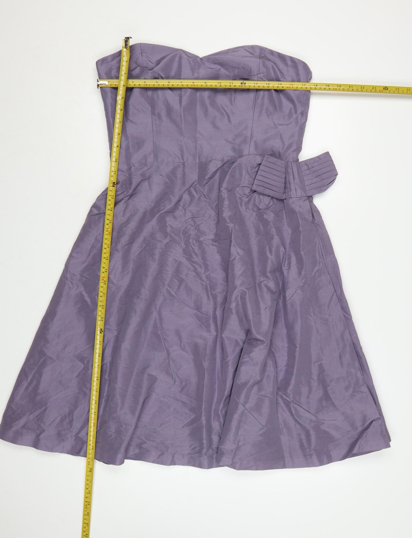 Coast Women Purple Size 16 Strapless A-Line Silk Satin Dress