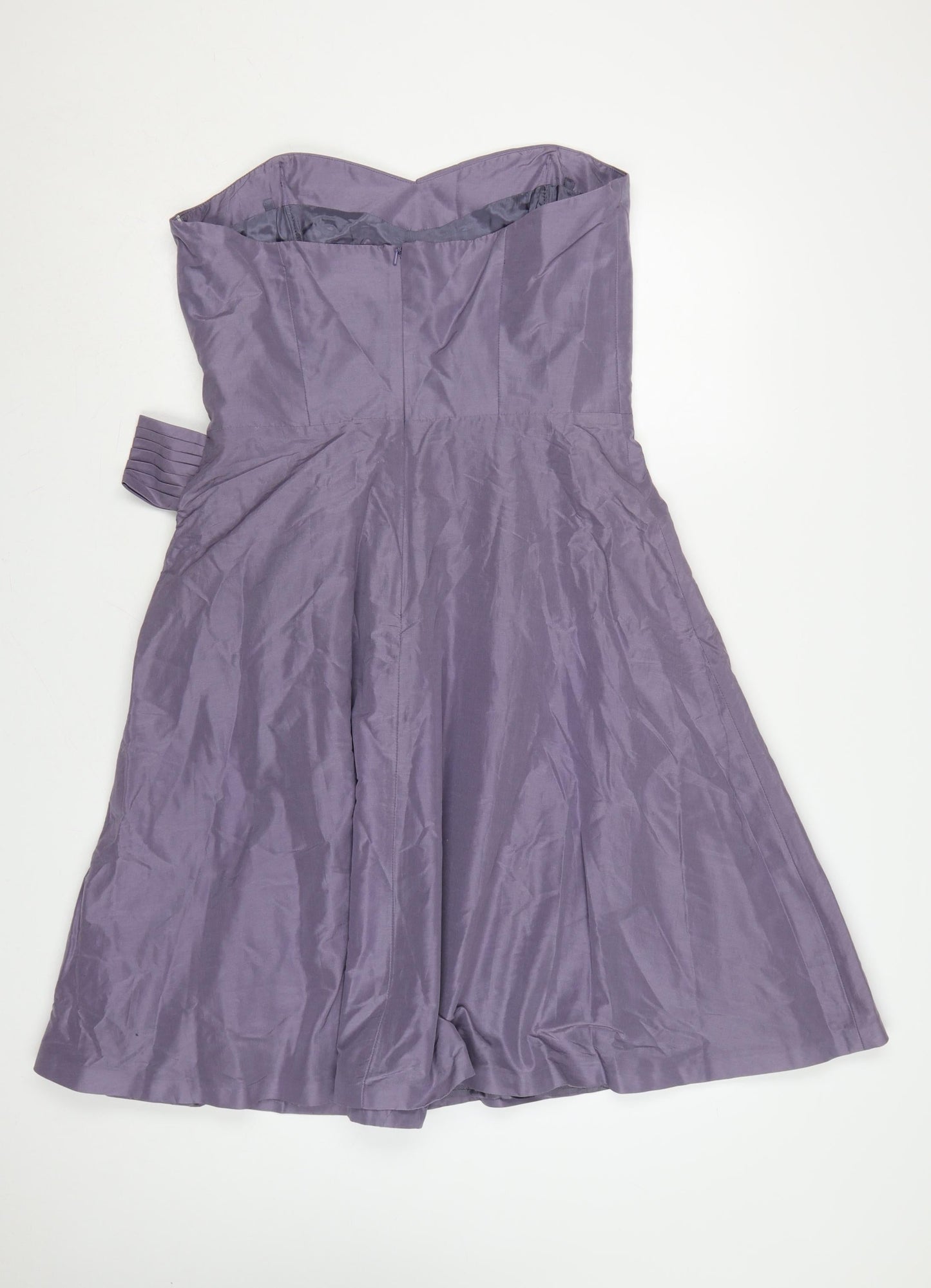 Coast Women Purple Size 16 Strapless A-Line Silk Satin Dress