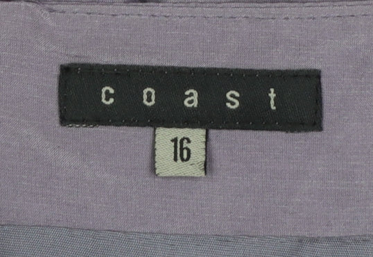 Coast Women Purple Size 16 Strapless A-Line Silk Satin Dress