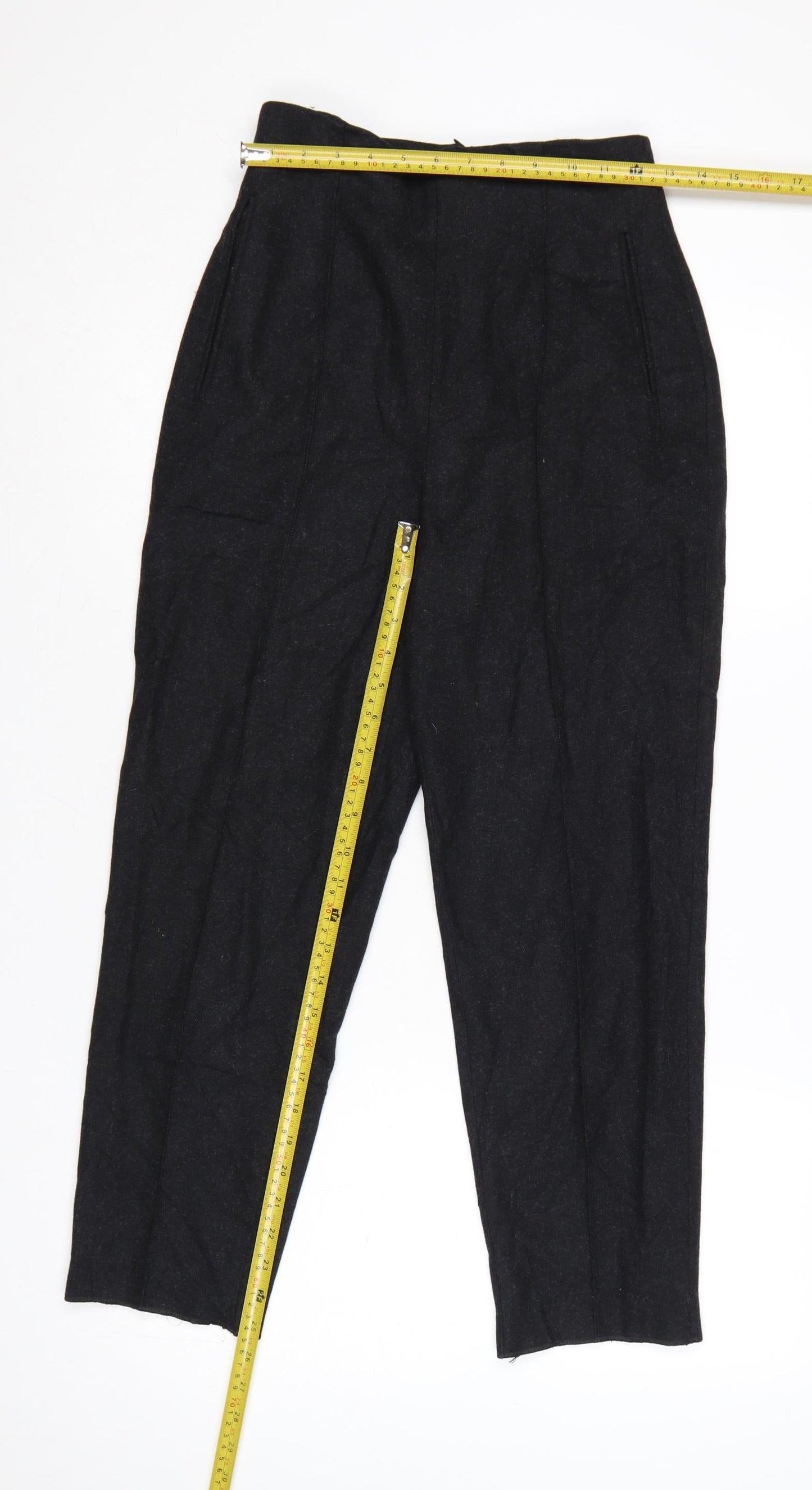 Dolce & Gabbana Womens Black Wool Blend Cropped Trousers Size 14