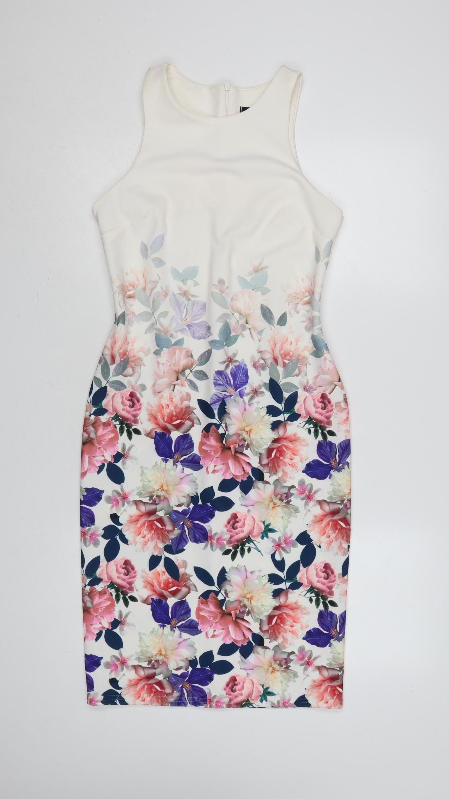New Look Women’s Multicoloured Floral Bodycon Knee Length Dress Size 12