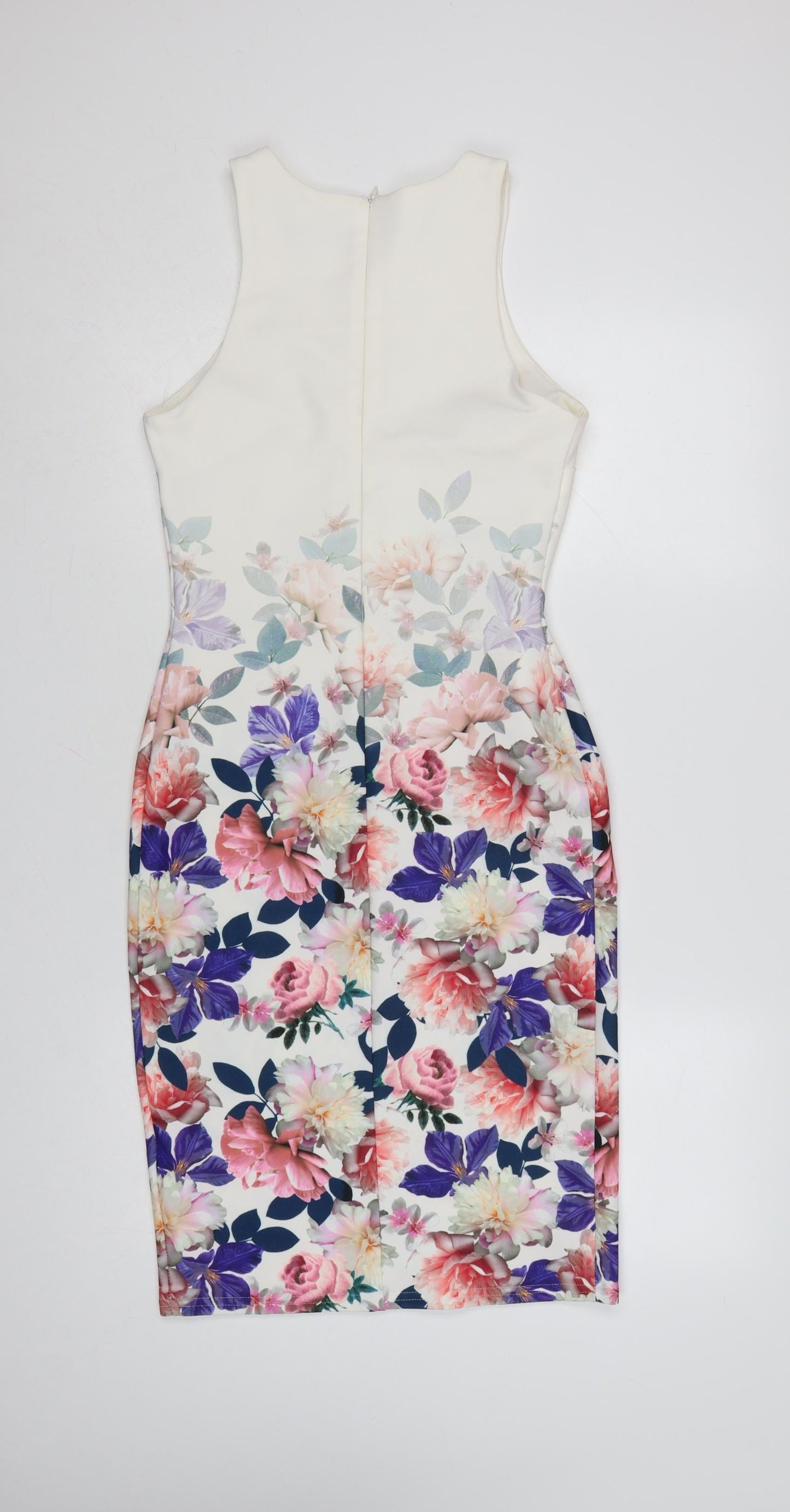 New Look Women’s Multicoloured Floral Bodycon Knee Length Dress Size 12
